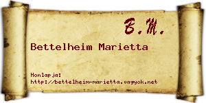 Bettelheim Marietta névjegykártya